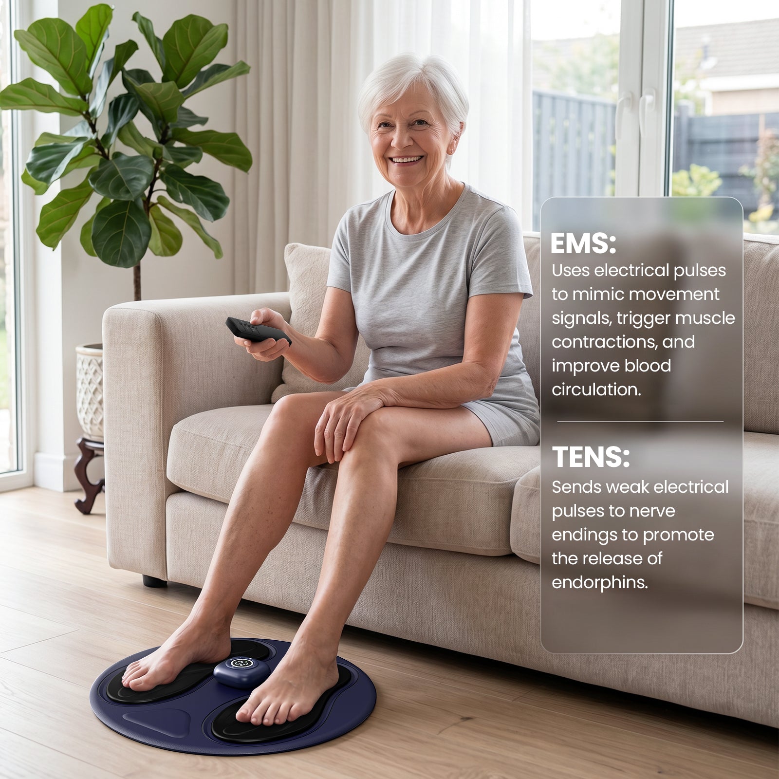 EMS & TENS Foot Stimulator Mat for Pain Relief and Circulation