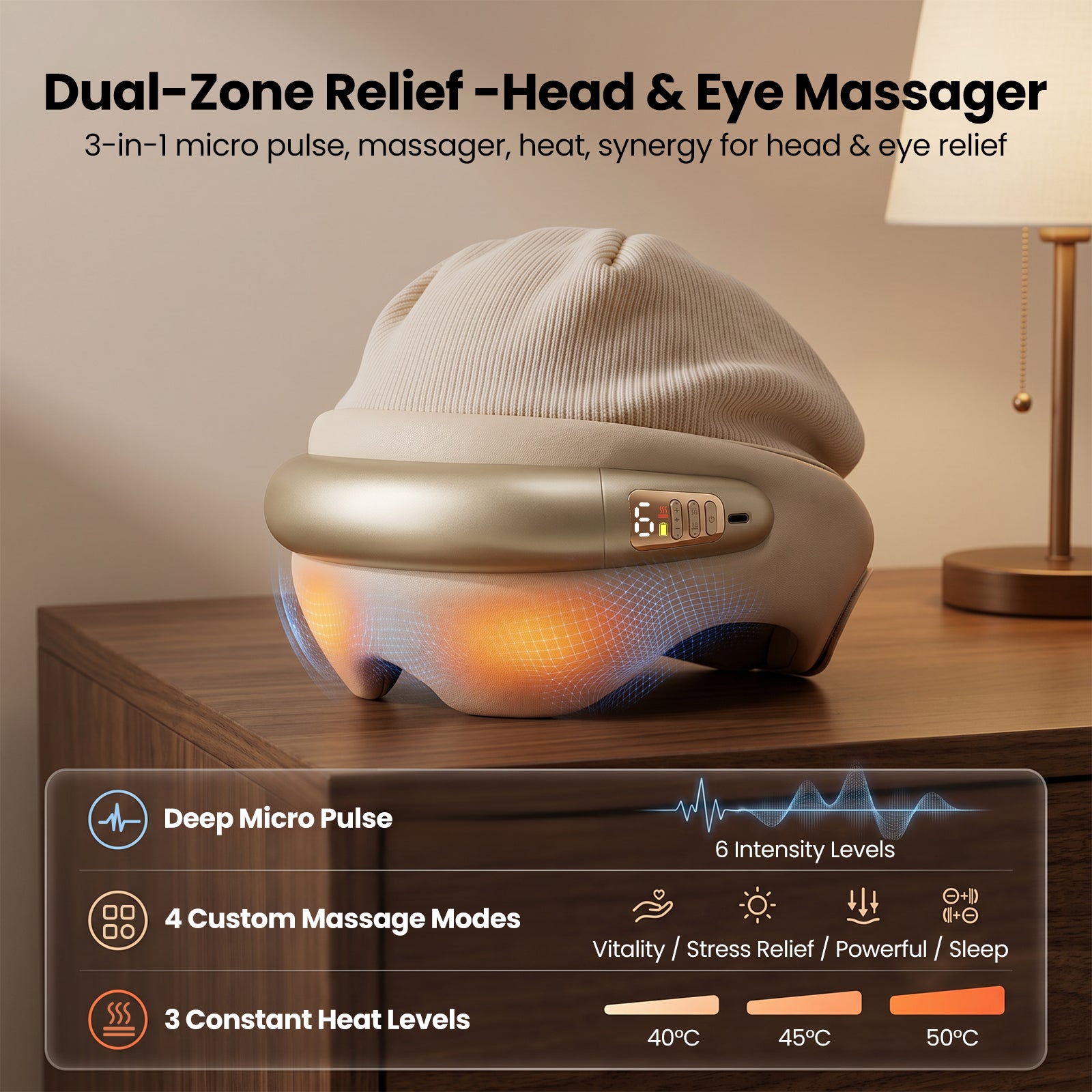 Cordless Head & Eye Massager with Heat