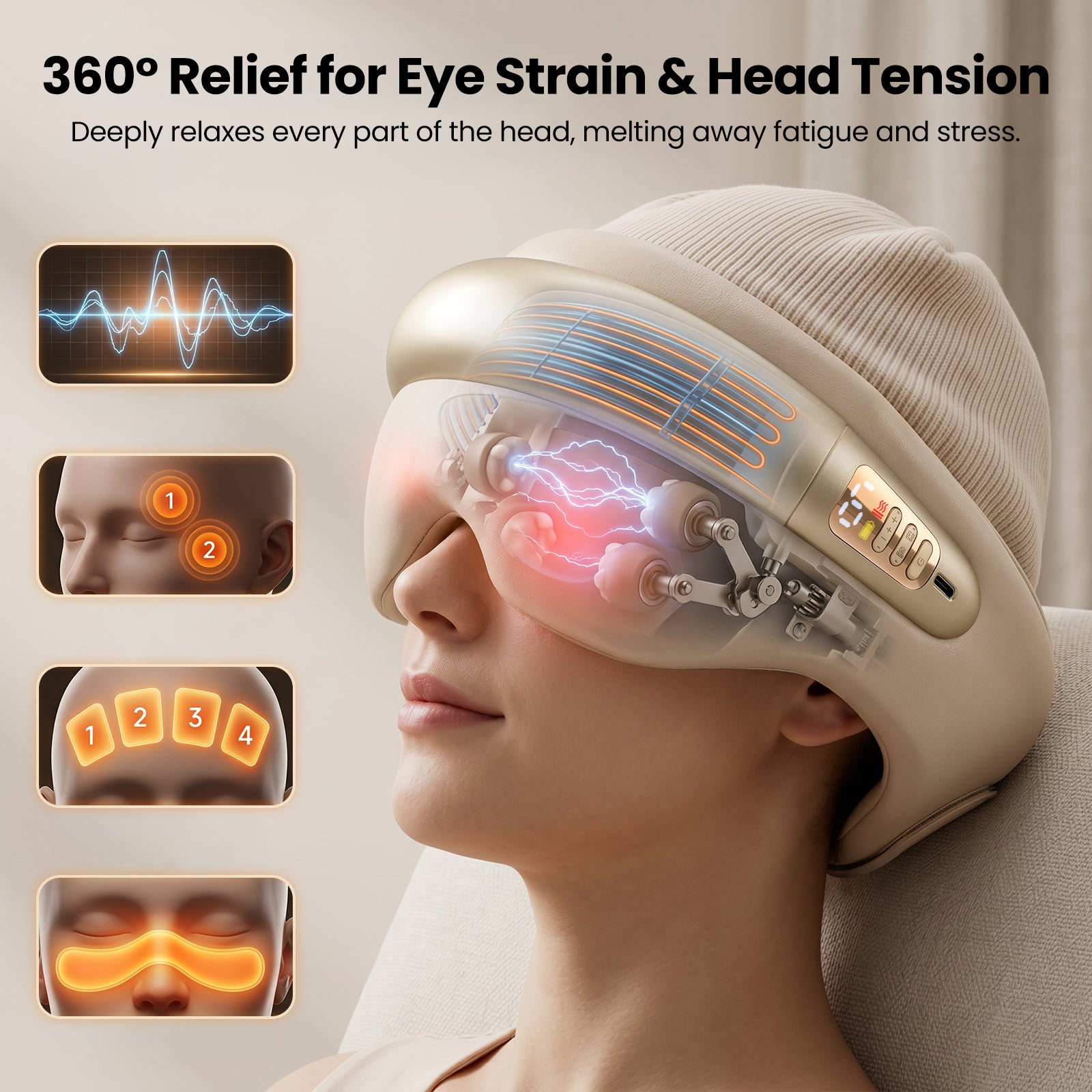 Cordless Head & Eye Massager with Heat