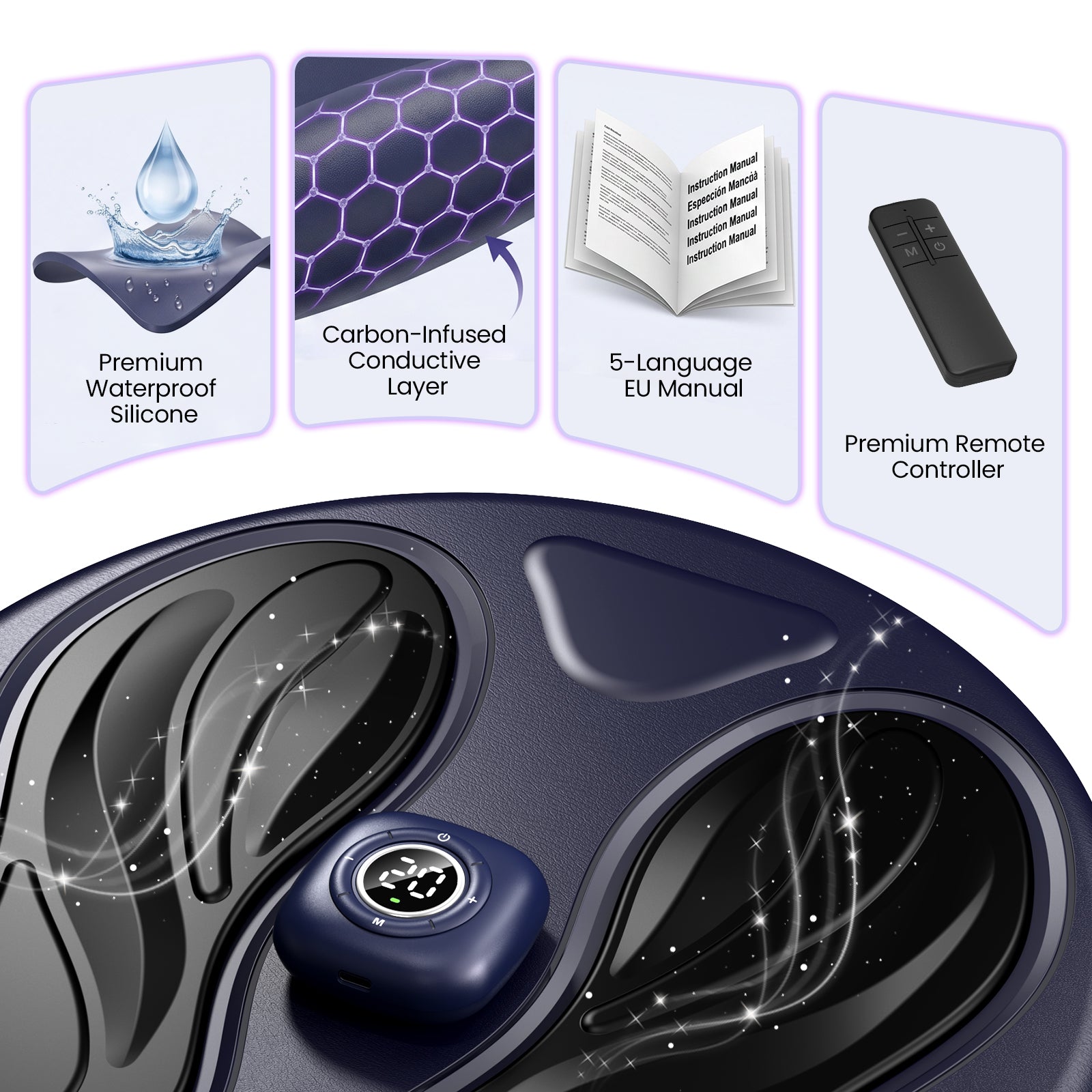 EMS & TENS Foot Stimulator Mat for Pain Relief and Circulation