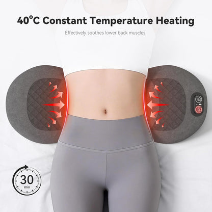 WY-L1 lumbar traction pillow positioned under the lower back with heat illustration