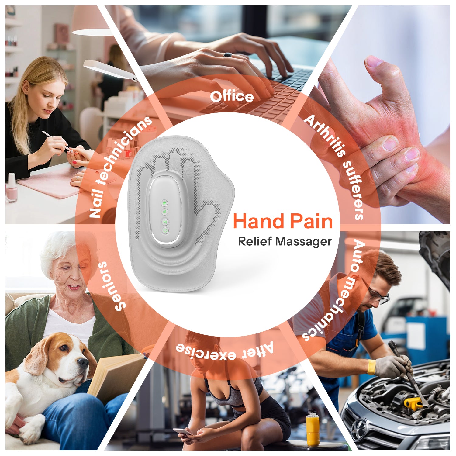 Cordless Hand Massager with Heat & Air Compression