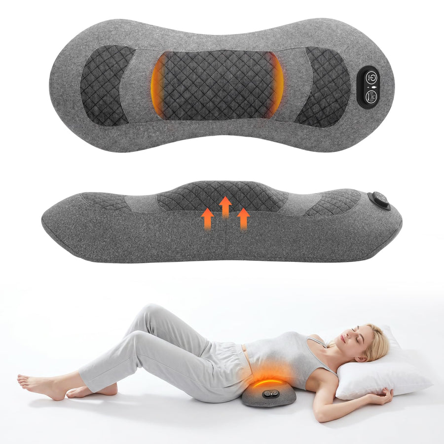 Cordless Lumbar Pillow with Heat, Vibration & Traction