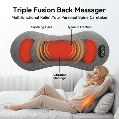 WY-L1 Rechargeable 3-in-1 Lumbar Pillow with Heat, Vibration & Traction