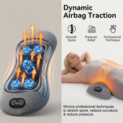 WY-L1 Rechargeable 3-in-1 Lumbar Pillow with Heat, Vibration & Traction
