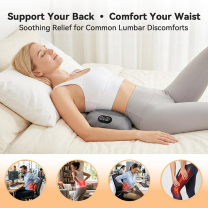 WY-L1 Rechargeable 3-in-1 Lumbar Pillow with Heat, Vibration & Traction