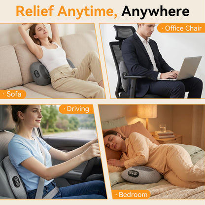 WY-L1 Rechargeable 3-in-1 Lumbar Pillow with Heat, Vibration & Traction