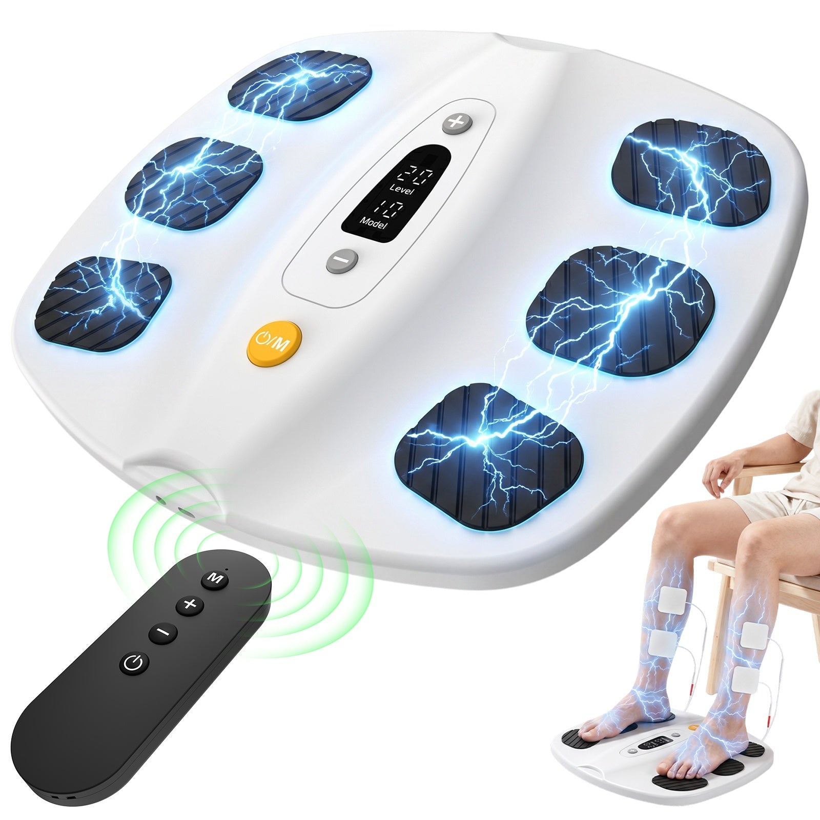 Welliawell SoleGrid foot stimulator with six-zone foot platform